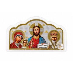 Икона в машину, объёмный триптих из пластика на липучке, 4,5x8 см Икона в машину, объёмный триптих из пластика на липучке, 4,5x8 см