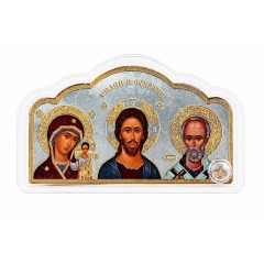Икона в машину, объёмный триптих из пластика на липучке, 4,5x8 см Икона в машину, объёмный триптих из пластика на липучке, 4,5x8 см