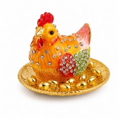 Декоративная Курочка - шкатулка, желтая 5 см