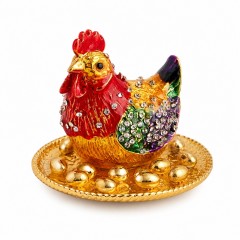Декоративная Курочка - шкатулка, красная 5.5 см