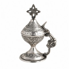 Никелированная кадильница с декоративной ручкой