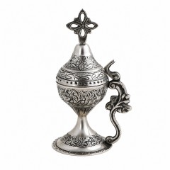 Никелированная кадильница с декоративной ручкой