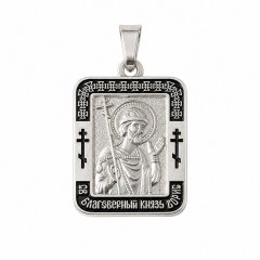 Борис Нательная икона, Мельхиор с серебрением