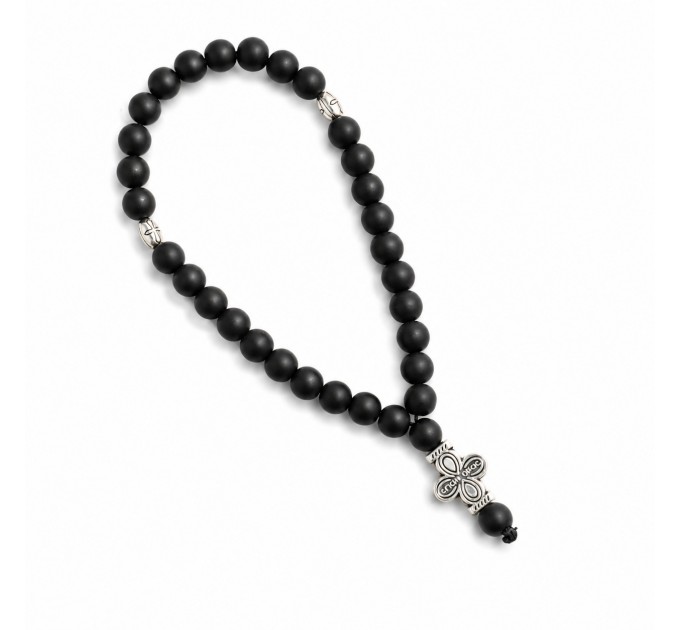 Четки из матового чёрного оникса, 30 зёрен