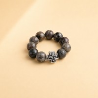 Четки из камня Ларвикит 10 зёрен