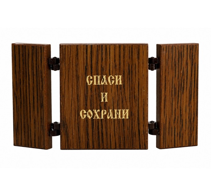 Тройной складень Антоний Печерский с Архангелами, 7,5x13 см