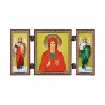 Тройной складень Анастасия Узорешительница с Архангелами, 7,5x13 см