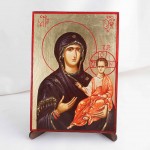 Икона Одигитрия БМ на дереве, ручная отделка сусальным золотом, 17×23 см