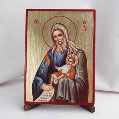 Икона Симеон на дереве, ручная отделка сусальным золотом, 17×23 см