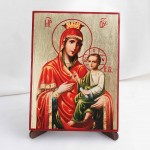 Икона Скоропослушница БМ на дереве, ручная отделка сусальным золотом, 17×23 см