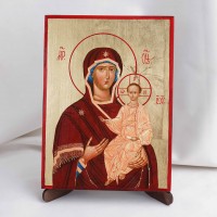 Икона Смоленская БМ на дереве, ручная отделка сусальным золотом, 17×23 см