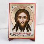 Икона Спас Нерукотворный на дереве, ручная отделка сусальным золотом, 17×23 см