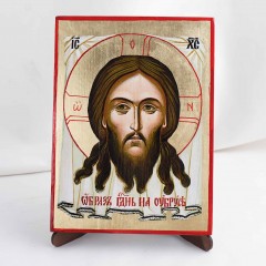 Икона Спас Нерукотворный на дереве, ручная отделка сусальным золотом, 17×23 см
