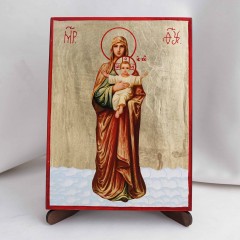 Икона Благодатное Небо БМ на дереве, ручная отделка сусальным золотом, 17×23 см