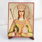 Икона Тамара на дереве, ручная отделка сусальным золотом, 17×23 см