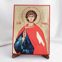 Икона Трифон на дереве, ручная отделка сусальным золотом, 17×23 см