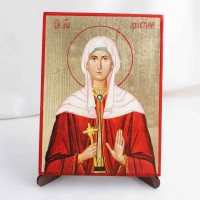 Икона Христина на дереве, ручная отделка сусальным золотом, 17×23 см