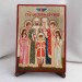 Икона Царская Семья на дереве, ручная отделка сусальным золотом, 17×23 см