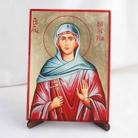 Икона Валерия на дереве, ручная отделка сусальным золотом, 17×23 см