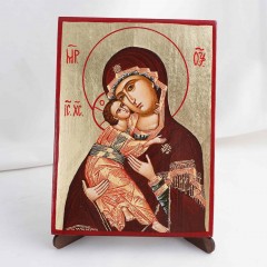 Икона Владимирская БМ на дереве, ручная отделка сусальным золотом, 17×23 см