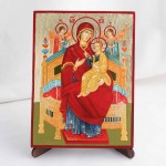 Икона Всецарица БМ на дереве, ручная отделка сусальным золотом, 17×23 см