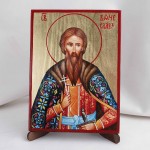 Икона Вячеслав на дереве, ручная отделка сусальным золотом, 17×23 см