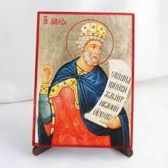 Икона Давид на дереве, ручная отделка сусальным золотом, 17×23 см