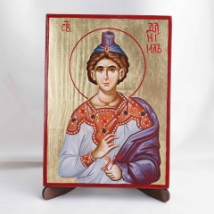Икона Даниил на дереве, ручная отделка сусальным золотом, 17×23 см