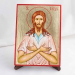 Икона Алексей - Человек Божий на дереве, ручная отделка сусальным золотом, 17×23 см