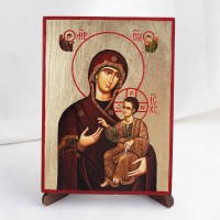 Икона Иверская БМ на дереве, ручная отделка сусальным золотом, 17×23 см