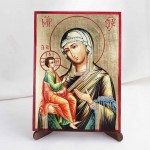 Икона Иерусалимская БМ на дереве, ручная отделка сусальным золотом, 17×23 см