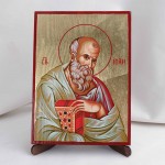 Икона Иоанн Богослов на дереве, ручная отделка сусальным золотом, 17×23 см