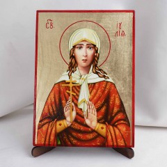 Икона Иулия на дереве, ручная отделка сусальным золотом, 17×23 см