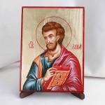 Икона Лука Апостол на дереве, ручная отделка сусальным золотом, 17×23 см