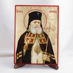 Икона Лука Крымский на дереве, ручная отделка сусальным золотом, 17×23 см