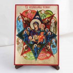 Икона Неопалимая Купина БМ на дереве, ручная отделка сусальным золотом, 17×23 см