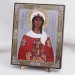 Икона Варвара Илиопольская на дереве №100 13х16 с двойным тиснением