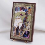 Икона Иоанн Лествичник на дереве №106 11.5х19 с двойным тиснением