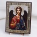 Икона Михаил Архангел на дереве №127 13х16 с двойным тиснением