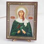 Икона Нина на дереве №131 13x16 с двойным тиснением
