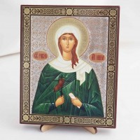 Икона Нина на дереве №131 13x16 с двойным тиснением