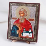 Икона Владислав Сербский на дереве №133 13x16 с двойным тиснением
