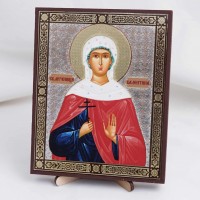 Икона Валентина на дереве №136 13x16 с двойным тиснением