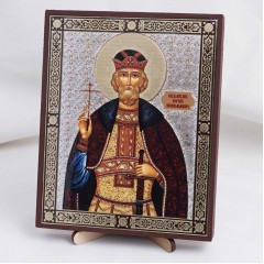 Икона Юрий Всеволодович на дереве №138 13x16 с двойным тиснением