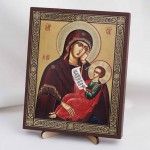 Икона Утоли моя печали БМ на дереве №14 13х16 с двойным тиснением
