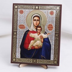 Икона Аз Eсмь с вами, и никто же на вы (Леушинская) на дереве №159 13х16 с двойным тиснением