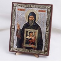 Икона Арсений Коневский на дереве №163 13х16 с двойным тиснением