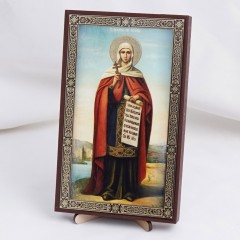 Икона Параскева Пятница на дереве №170 11.5х19 с двойным тиснением