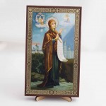 Икона Боголюбская БМ на дереве №176 11.5х19 с двойным тиснением
