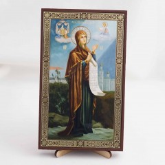 Икона Боголюбская БМ на дереве №176 11.5х19 с двойным тиснением